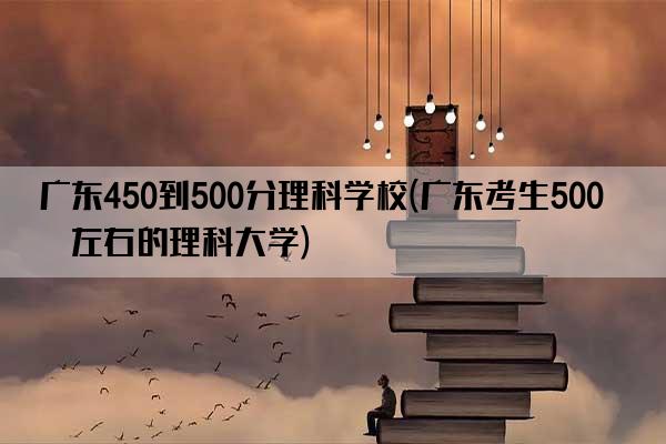 广东450到500分理科学校(广东考生500分左右的理科大学)