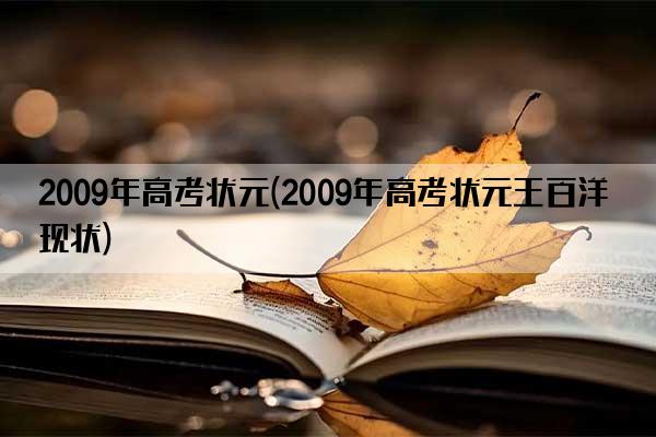 2009年高考状元(2009年高考状元王百洋现状)