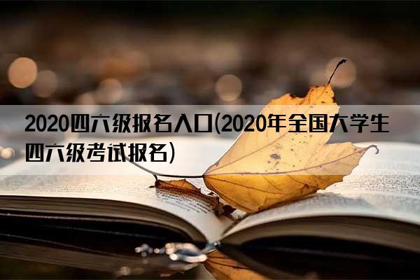 2020四六级报名入口(2020年全国大学生四六级考试报名)