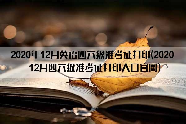 2020年12月英语四六级准考证打印(2020年12月四六级准考证打印入口官网)